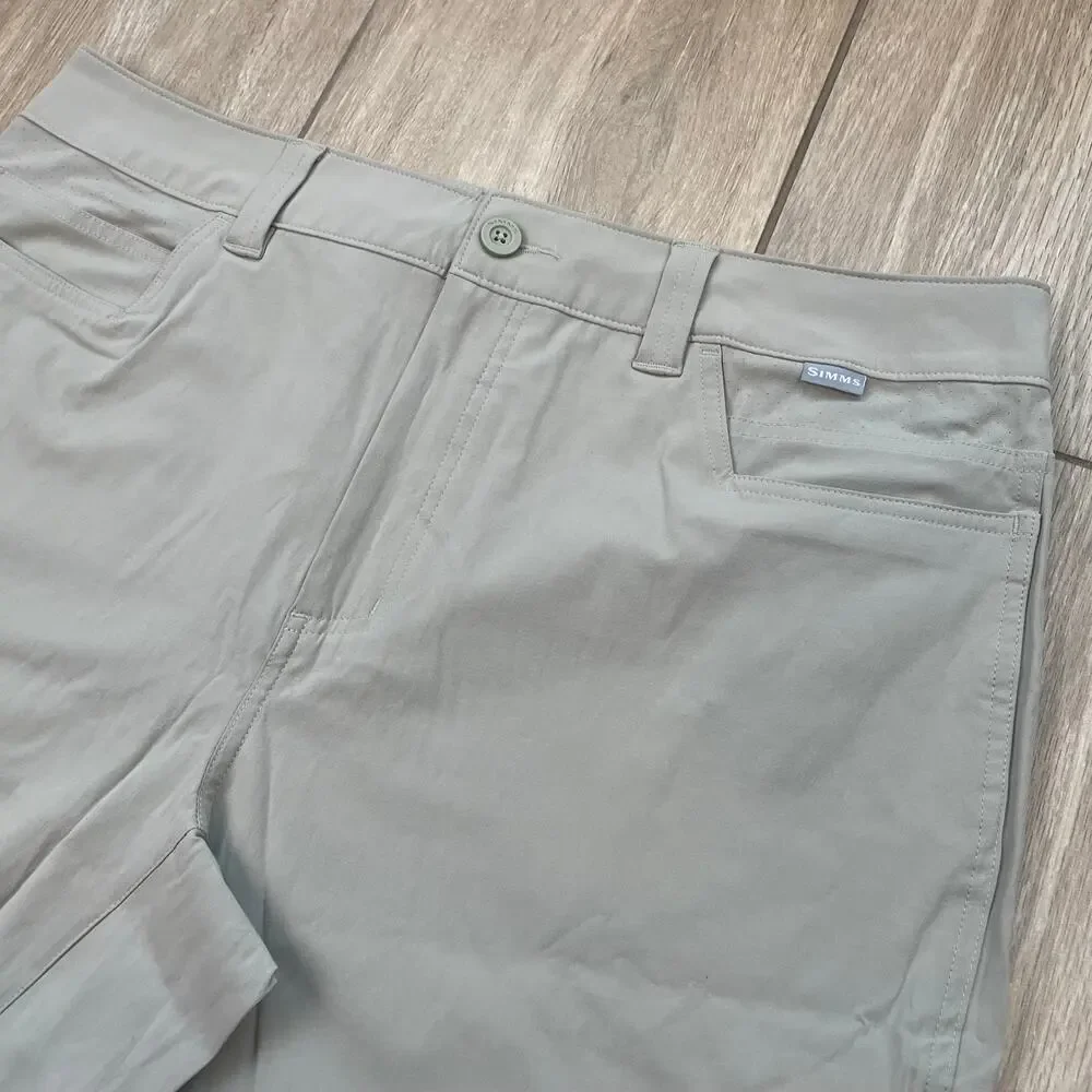 Simms Challenger Fishing Shorts Mens 36 Khaki Performance Stretch Cargo NWT 9